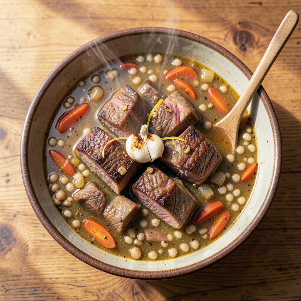 Afghan Soup Recipe: Slow-Simmered Lamb and Barley with Toasted Barberry Crunch