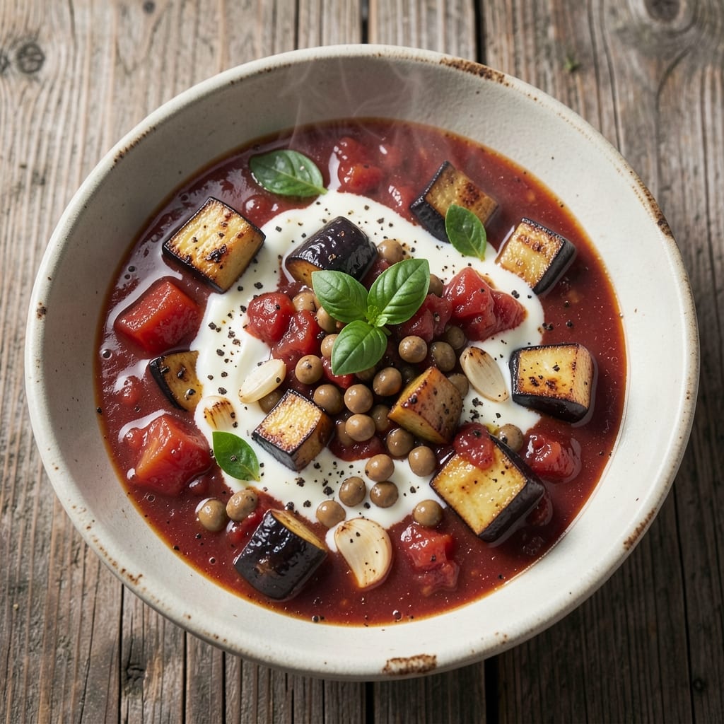 All You Can Eat Soup Diet Basic Recipe: Portion-Packed with Silky Eggplant and Lentil Cream