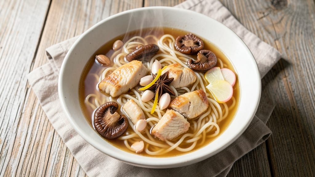 Authentic Chinese Chicken Noodle Soup Recipe: Fragrant Star-Anise Broth with Silky Rice Noodles