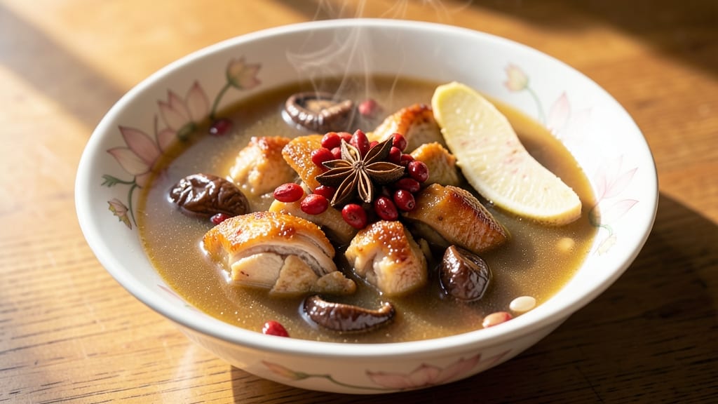 Authentic Chinese Chicken Soup Recipe: Fragrant Ginger-Star Anise Broth with Silky Egg Ribbons