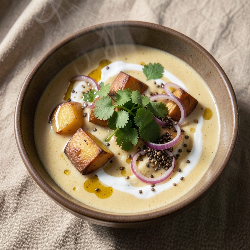 Aloo Soup Recipe: Spiced Potato and Coconut Cream Velvety Bliss