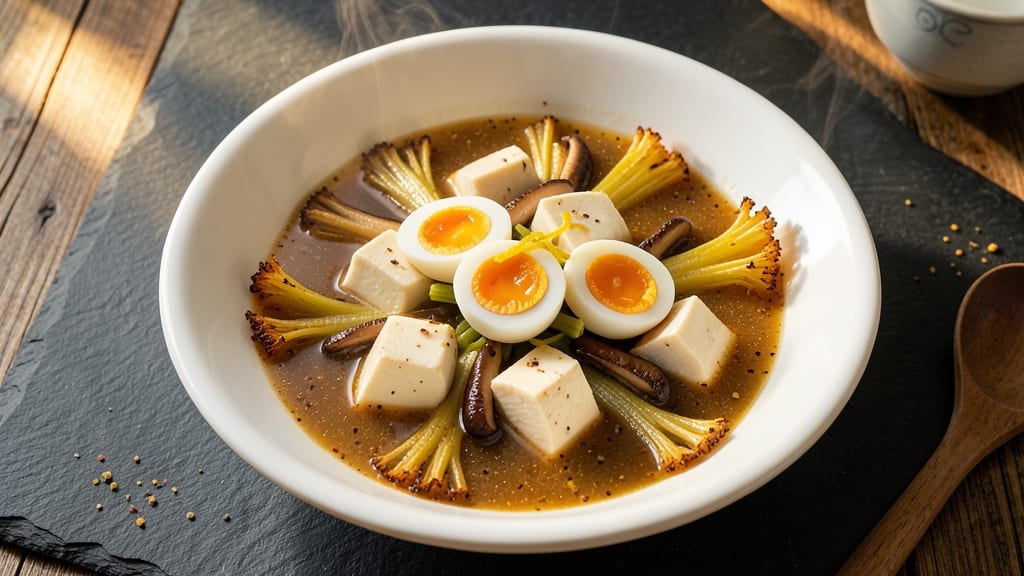 Benihana Copycat Soup Recipe: Crispy Celery Crowns on Silky Egg Ribbons