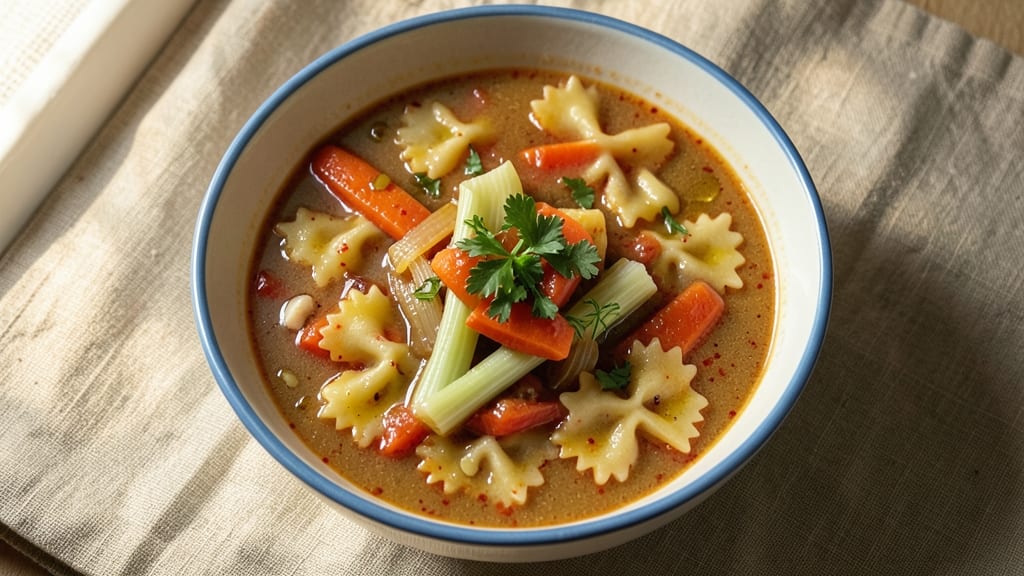 Bowtie Pasta Soup Recipe: Twisted Noodles and Savory Tomato Broth
