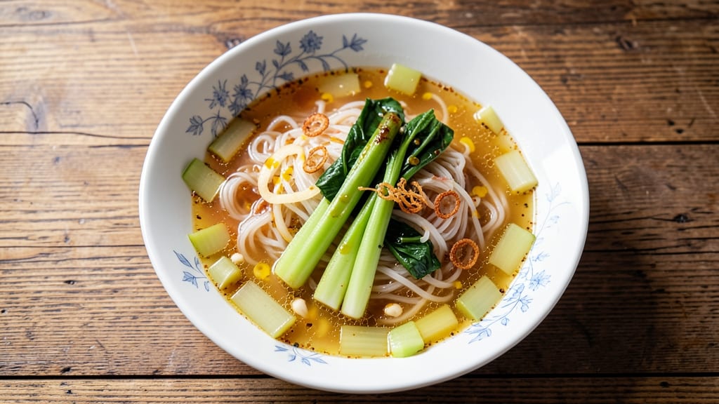 Bok Choy Noodle Soup Recipe: Silky Broth with Crispy Celery Bites