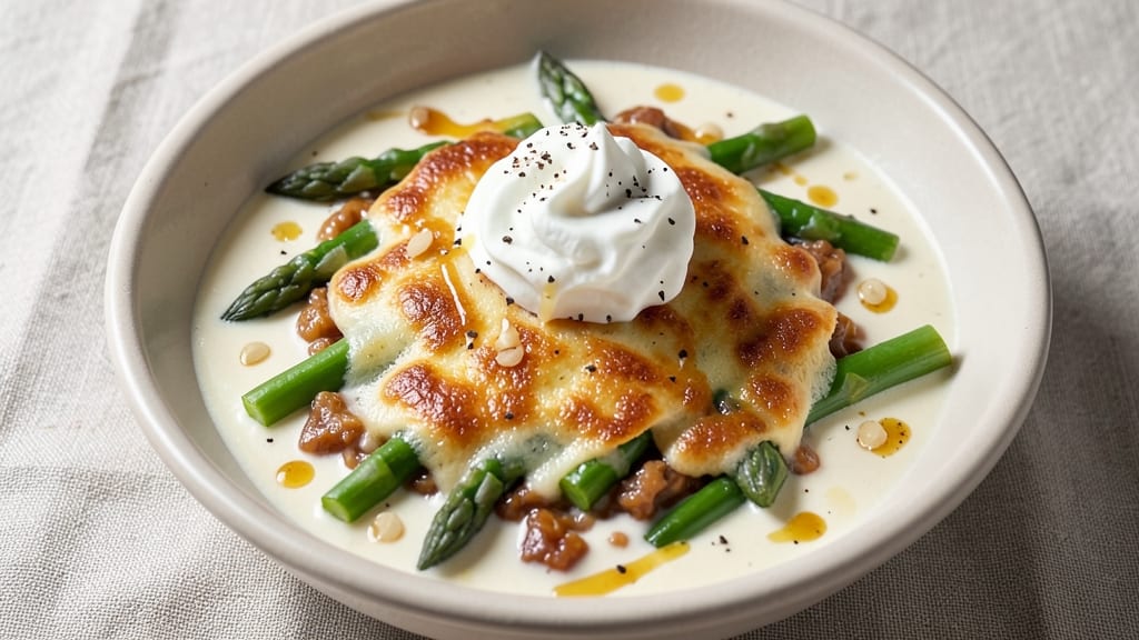 Asparagus Cheese Soup Recipe: Velvety Green Smoothness With Crispy Topping