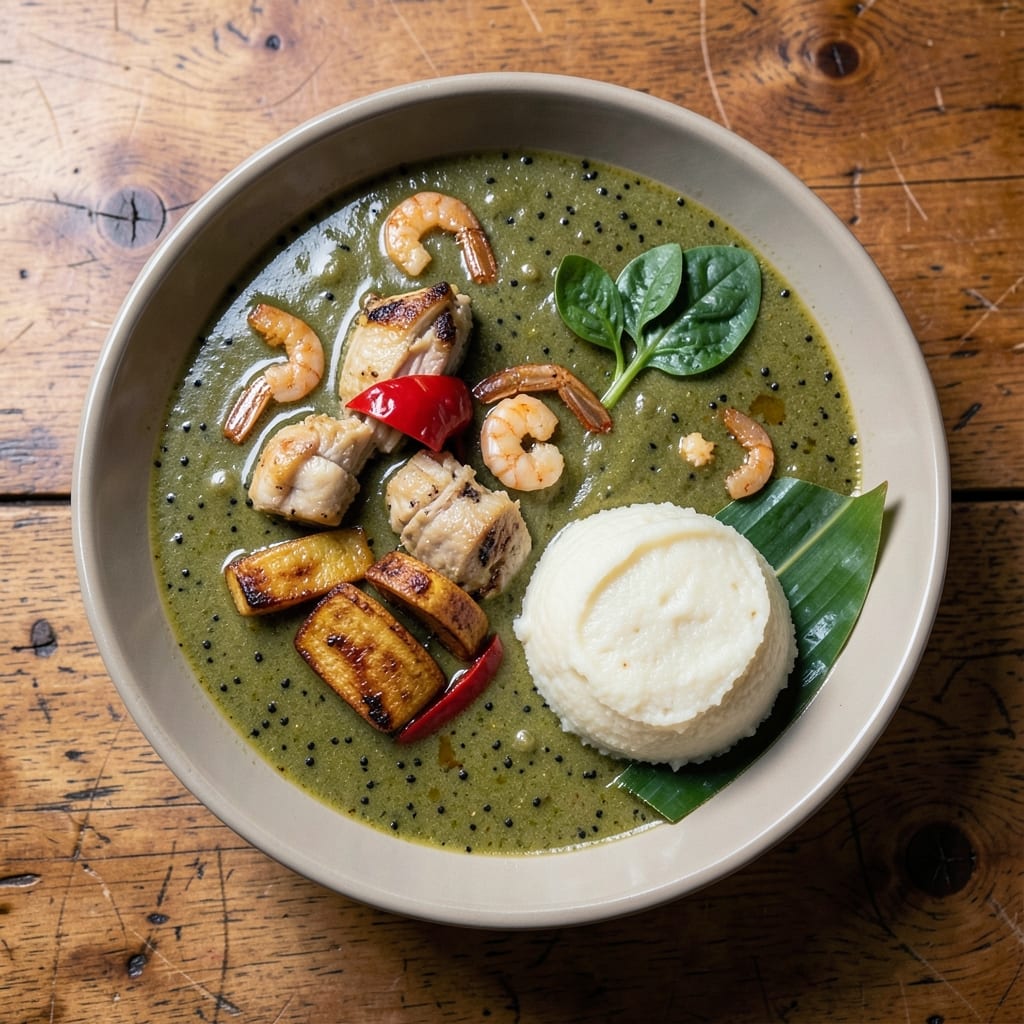 African Egusi Soup and Fufu Recipe: Nutty Seed Stew with Stretchy Side