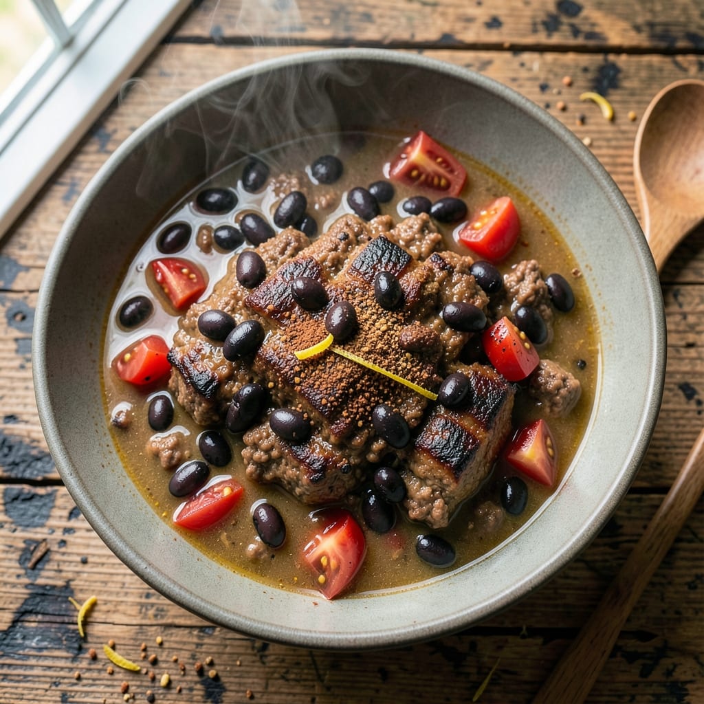 5-Ingredient Taco Soup Recipe: Spiced Ground Beef and Black Bean Magic
