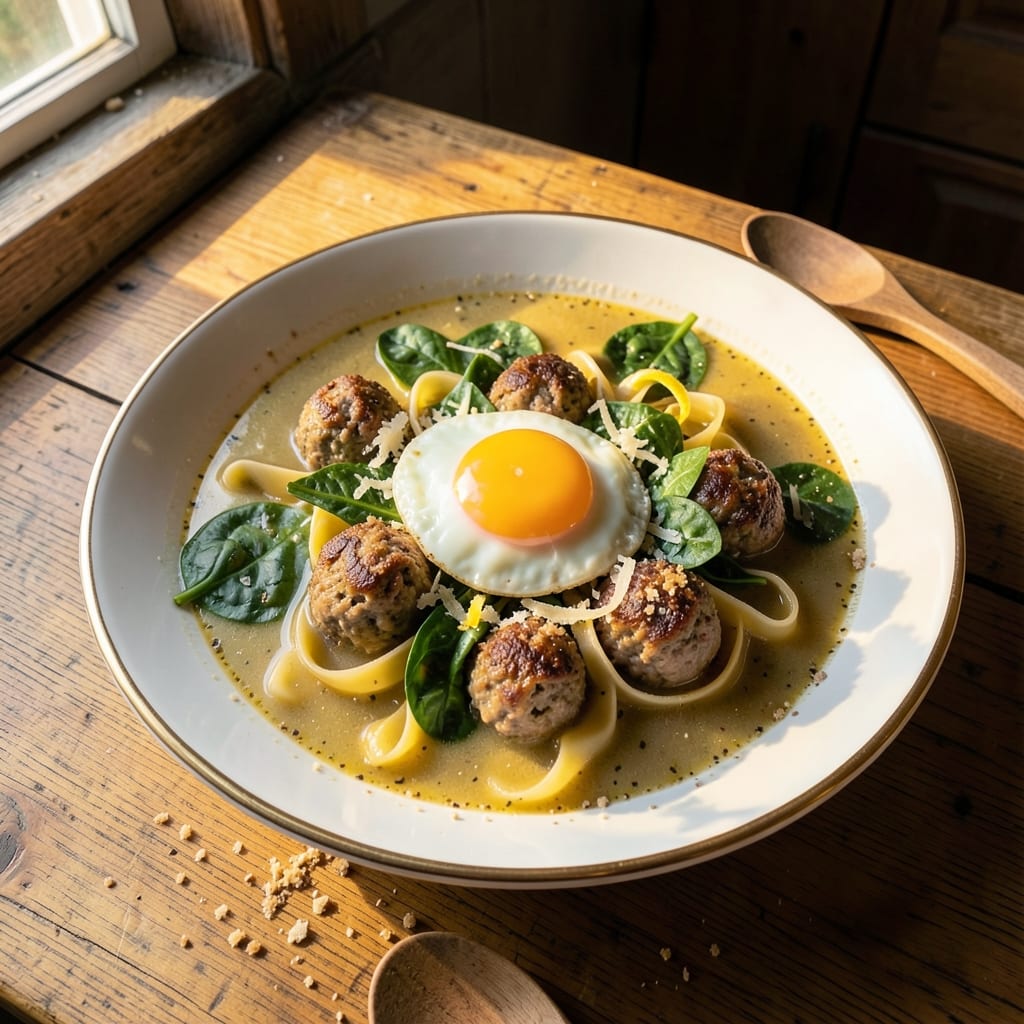 5-Star Italian Wedding Soup Recipe: Herbed Meatballs and Pappardelle in Broth