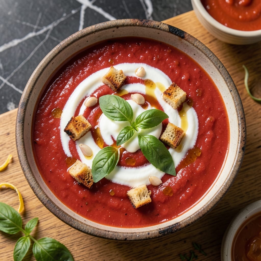 4Bs Cream Tomato Soup Recipe: Velvety Silk With Toasted Bread Crumb Crown