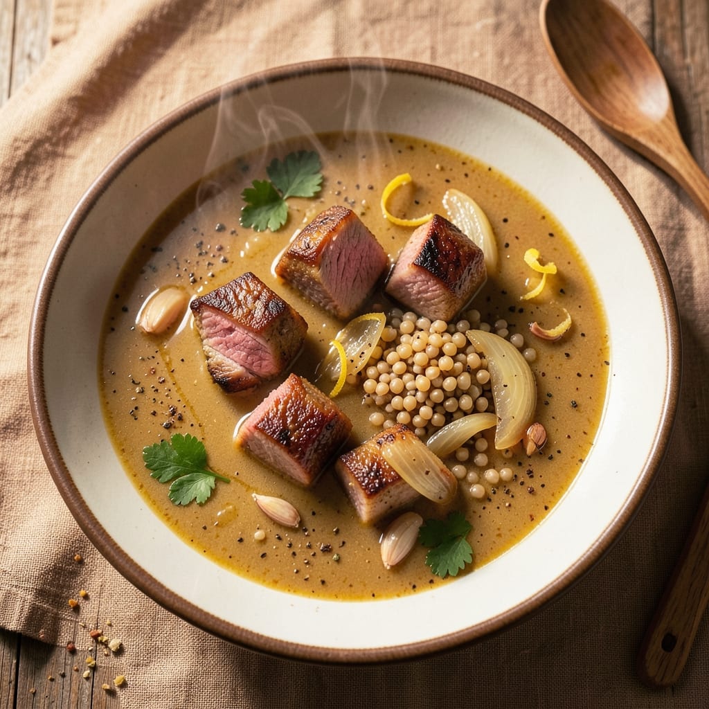 Aladdin's V9 Soup Recipe: Spiced Lamb and Barley Velvety Depth