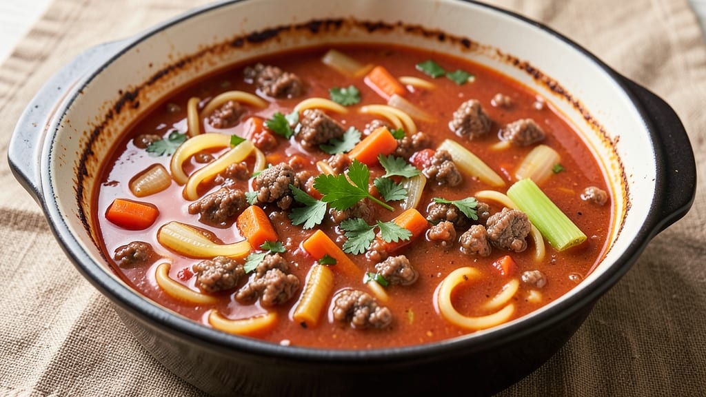 Betty Crocker's Hamburger Soup Recipe: Hearty One-Pot with Ground Beef Goodness