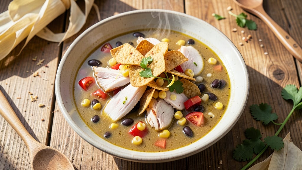 Amazing Chicken Tortilla Soup Recipe: Crispy Tortilla Crowns and Zesty Lime Zing