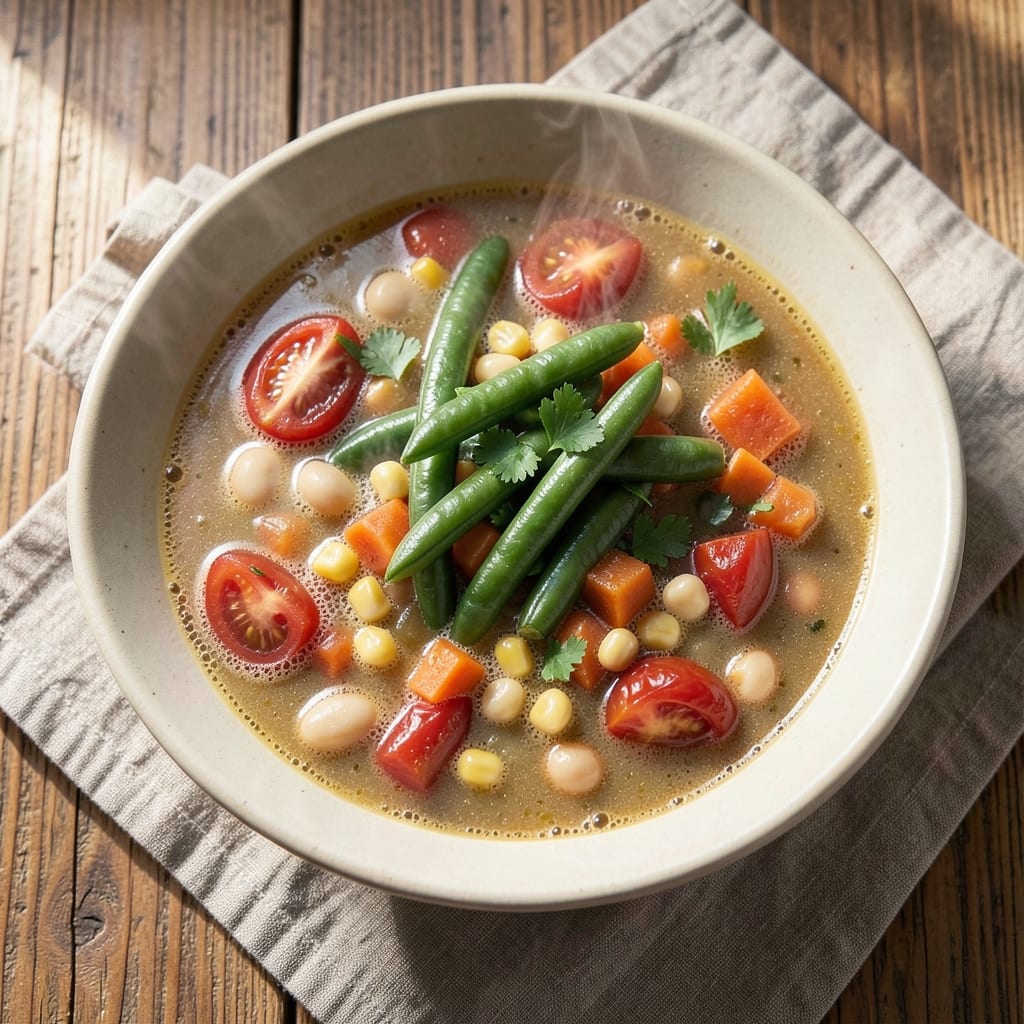 6-Can Vegetable Soup Recipe: Layered Pantry Ingredients Simmered to Richness