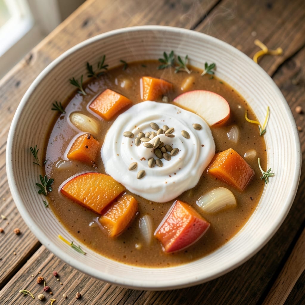 Acorn Squash and Apple Soup Recipe: Spiced Sweetness With Toasted Cinnamon Crunch