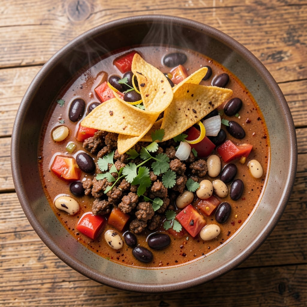 5-Can Taco Soup Recipe: Spiced Meat and Bean Fiesta in One Pot
