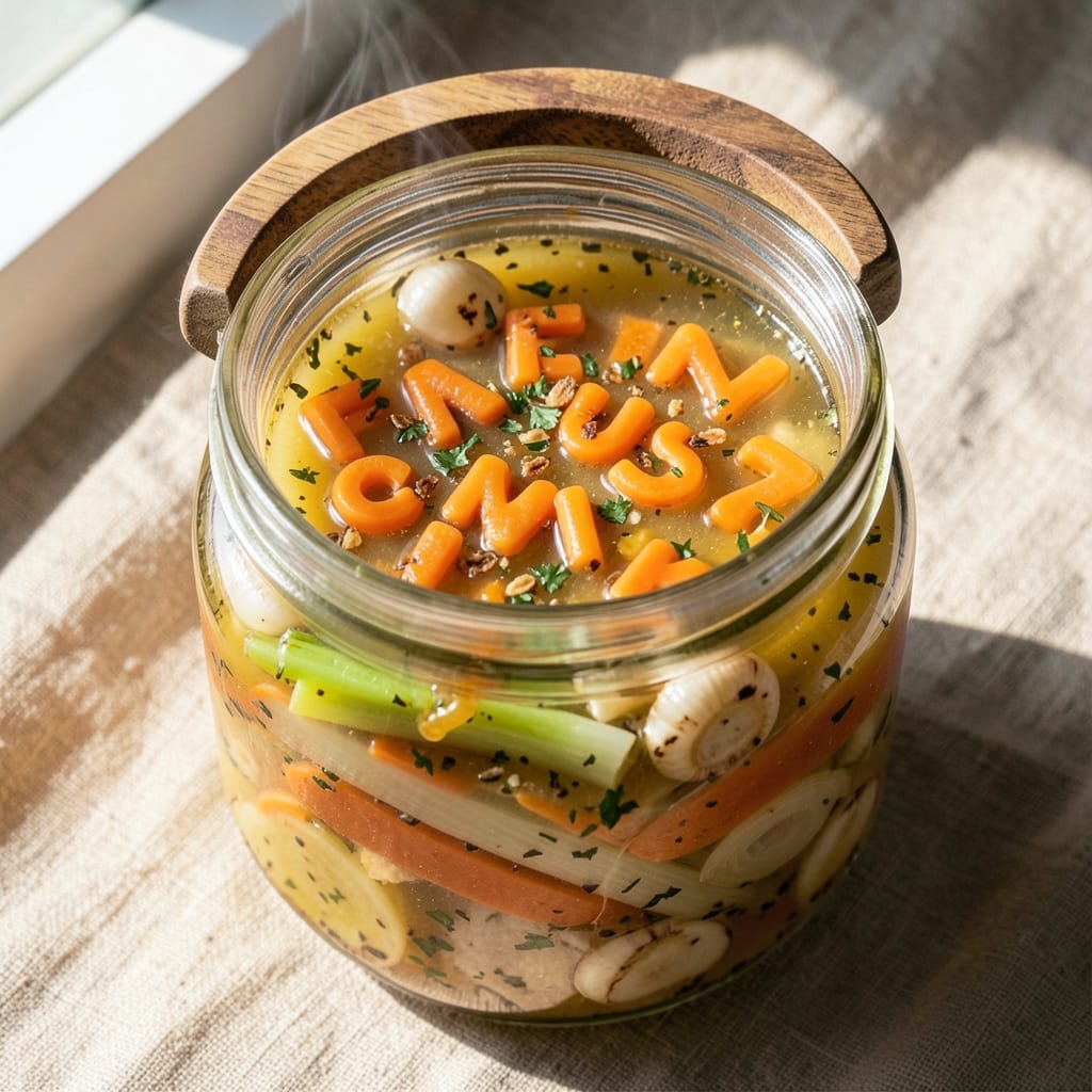 Alphabet Soup in a Jar Recipe: Pantry Staples Simmered to Vibrant, Kid-Friendly Magic