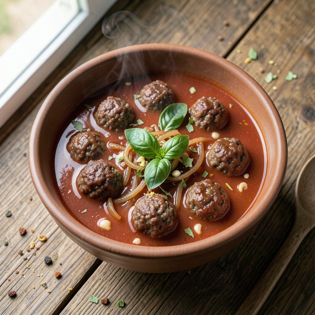 Al Capone Soup Recipe: Mafia-Style Meatballs in Tomato-Basil Broth