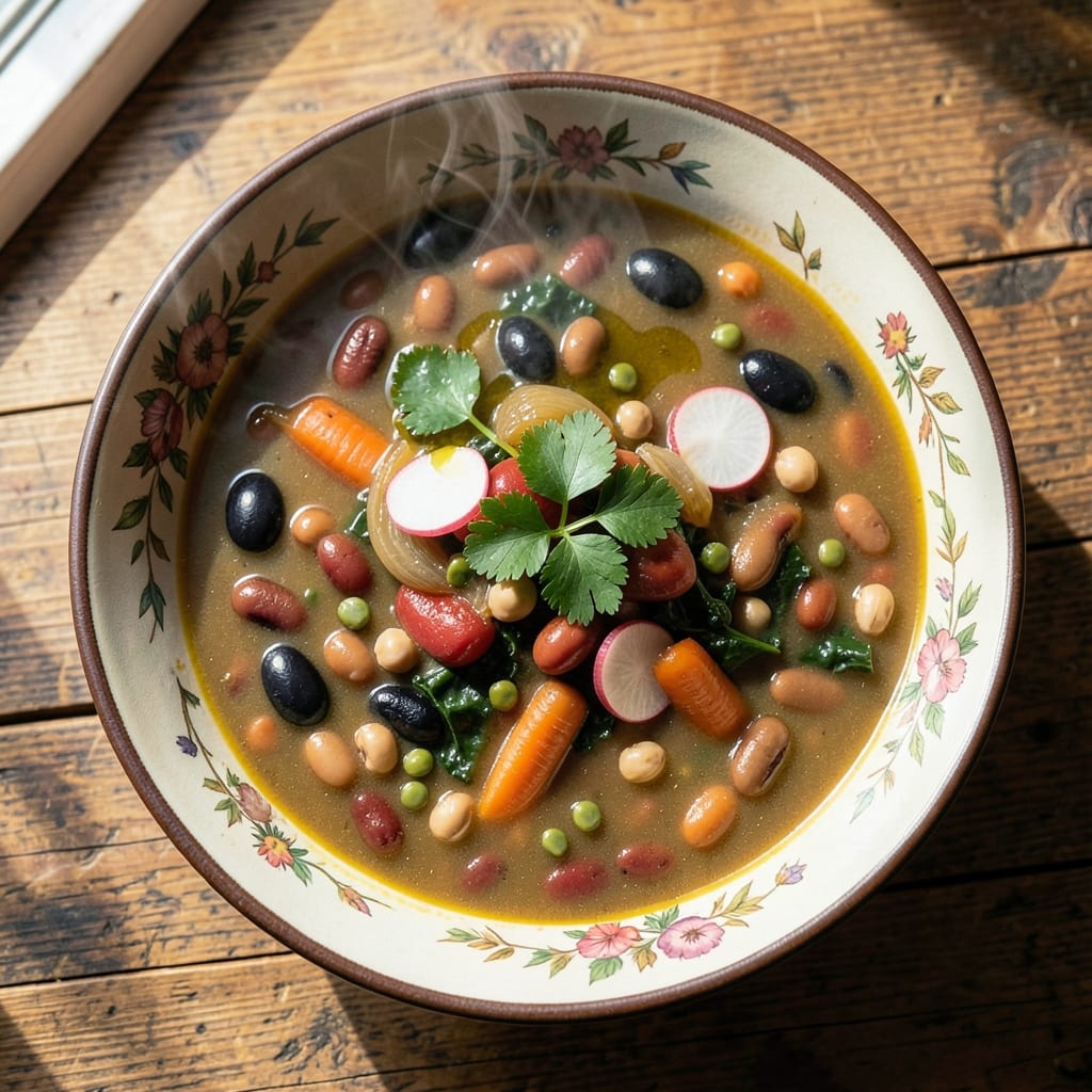 15 Bean Vegetable Soup Recipe: Herb-Infused Stew With 15 Pantry Staples