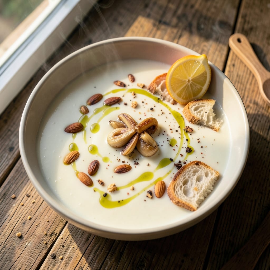 Ajo Blanco Soup Recipe: Silky Almond-Creamed Cold Soup with Garlic Infusion