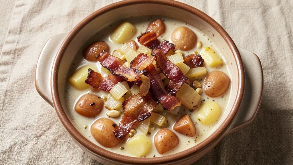Applebee's Loaded Potato Soup Recipe: Crispy Bacon Bits and Melty Cheese Topping