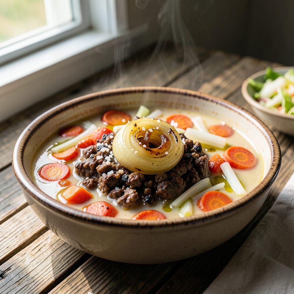 5-Star Hamburger Soup Recipe: Ground Beef and Tomato-Broth Velvety Richness