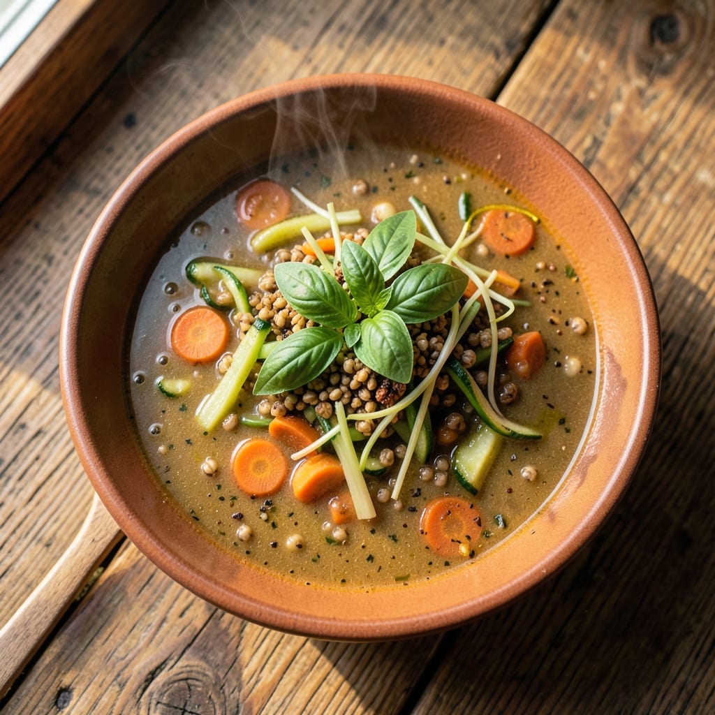 Alton Brown's Minestrone Soup Recipe: Barley-Infused Heartiness With Toasted Herb Crunch