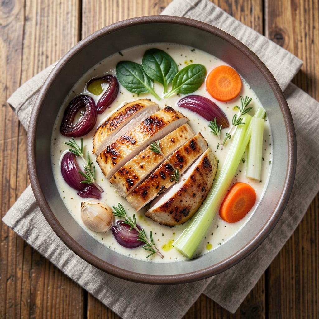 5-Star Chicken Vegetable Soup Recipe: Velvety Silk with Toasted Herb Crunch