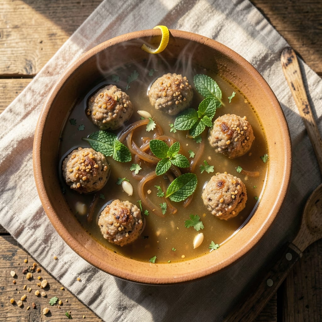 Albondigas Soup Recipe With Mint: Herb-Infused Meatballs in Light Tomato Broth