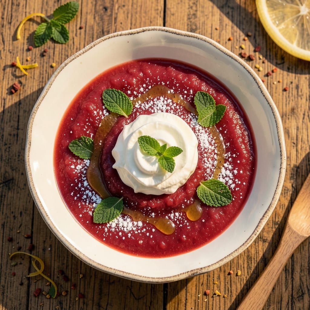 1900 Park Fare Strawberry Soup Recipe: Velvety Chilled Elegance with Fresh Herb Garnish