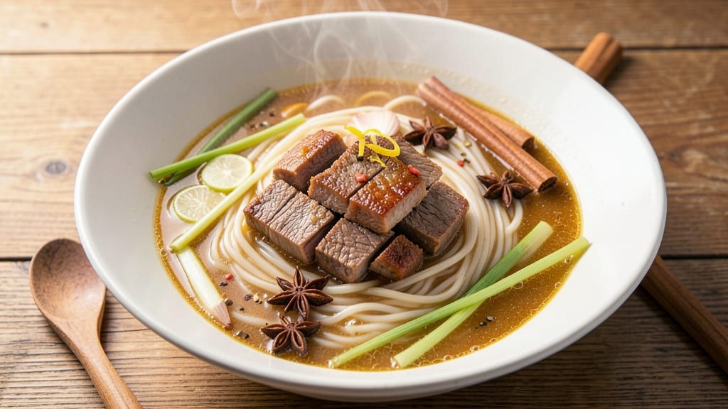 Beef Kway Teow Soup Recipe: Wok-Seared Beef and Silky Noodles in Fragrant Star Anise Broth