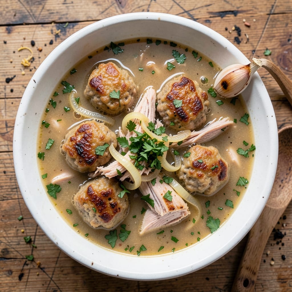 Albondigas Soup Recipe With Ground Turkey: Turkey-Meatballs in Herbed Tomato Broth