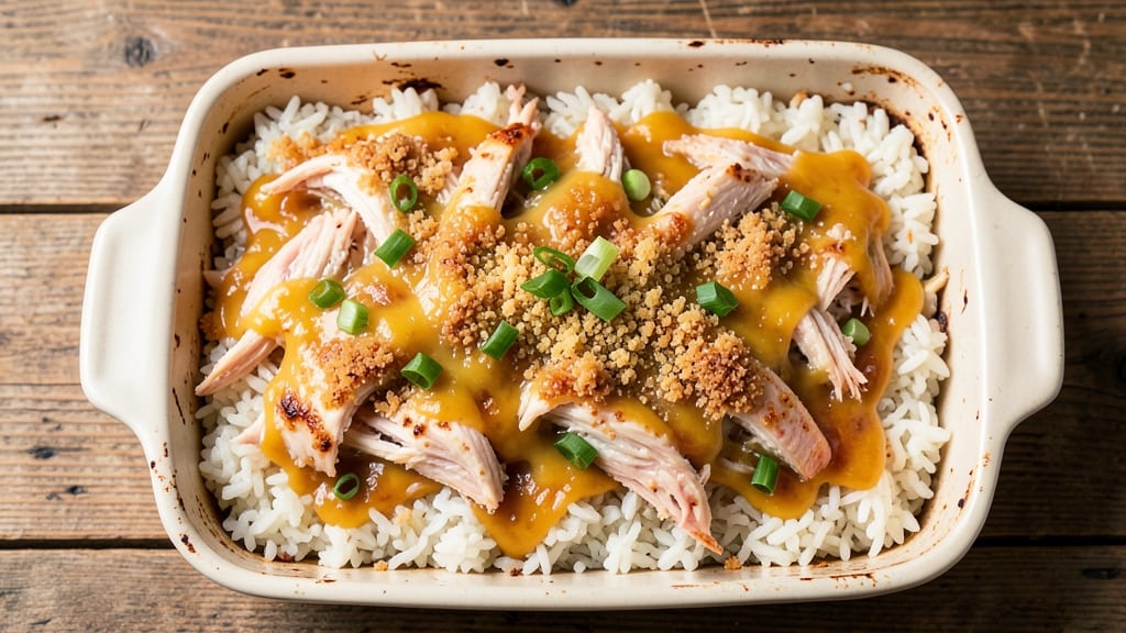 Lipton Onion Soup Chicken and Rice Casserole Recipe: Crispy Celery Crowns Over Melty Cheese Topping