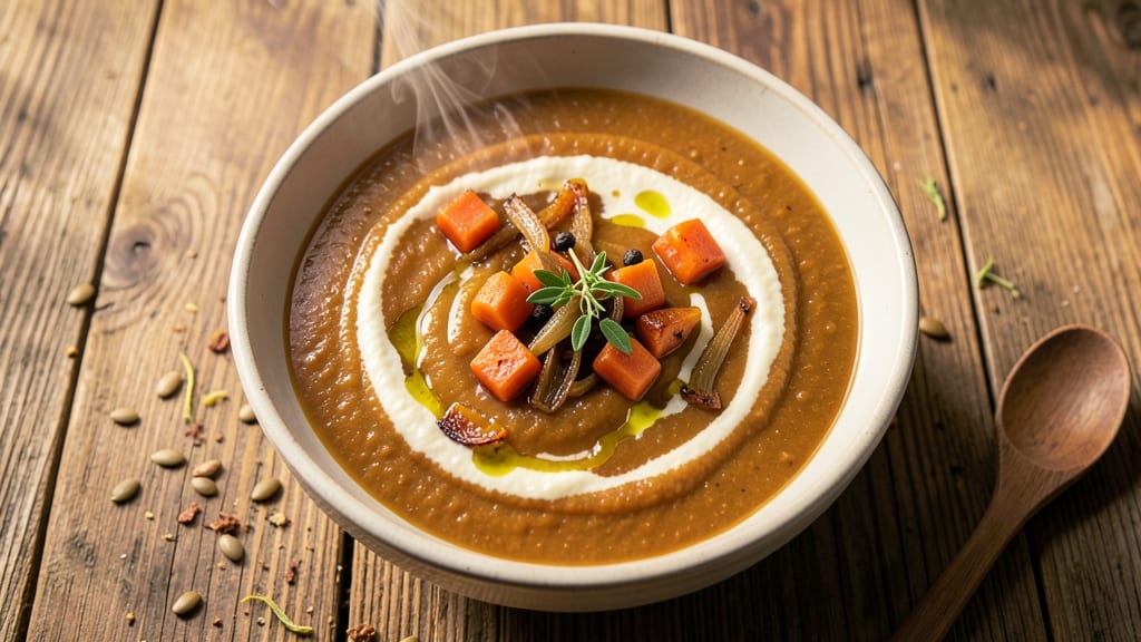 Baked Acorn Squash Soup Recipe: Roasted Caramelized Sweetness With Creamy Depth