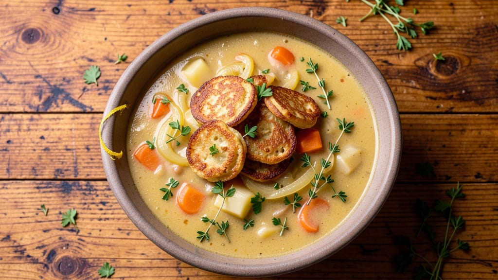 Amish Potato Soup With Rivels Recipe: Crispy Topped Creamy Comfort in One Pot