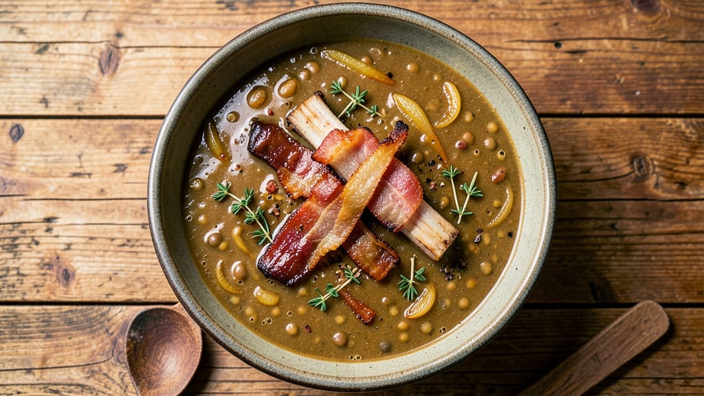 Andersen's Copycat Split Pea Soup Recipe: Smoky Bacon and Herb-Rich Depth