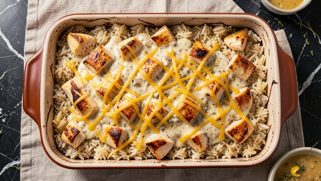 Chicken and Rice Casserole Recipe With Lipton Onion Soup Mix: One-Pan Creamy Crunch Topped Magic