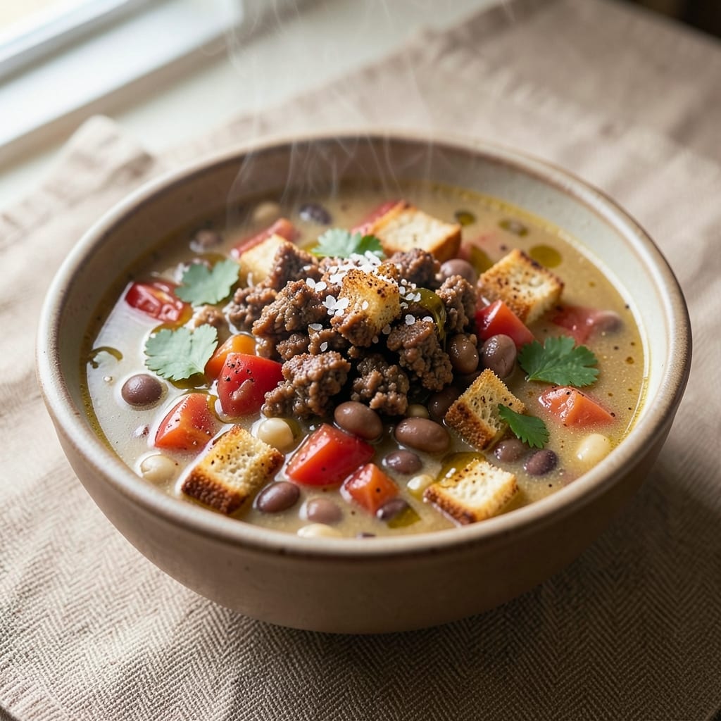 30-Minute Hamburger Minestrone Soup Recipe: Hearty Pasta and Bean Powerhouse